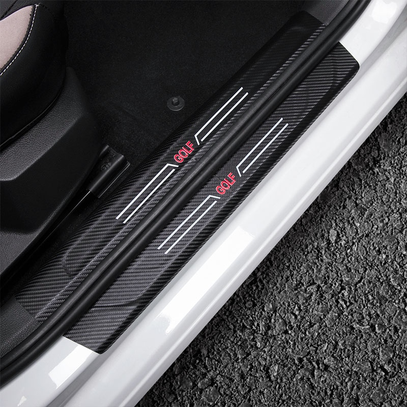 適用福斯 VW Golf 7/7.5門檻條碳纖貼皮迎賓踏板rline改裝專用門裝飾