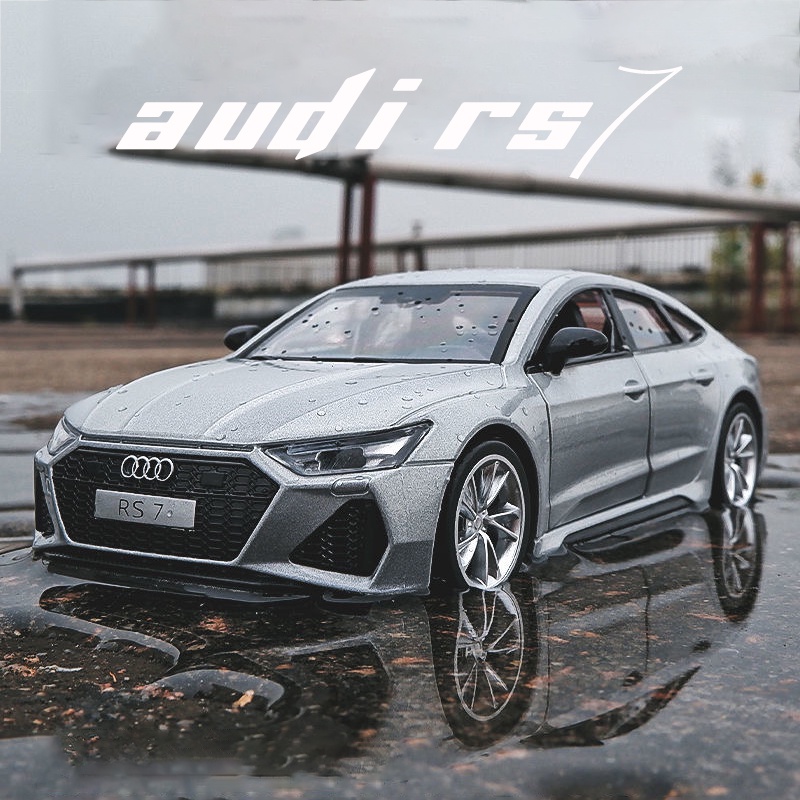 1:35 比例奧迪 RS7 合金汽車模型壓鑄汽車聲光迴力汽車愛好者系列兒童生日金屬男孩玩具