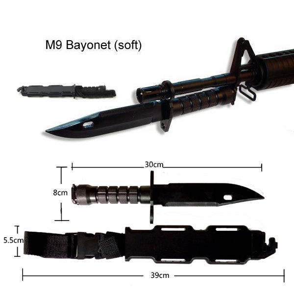 【QC軍品】1:1塑膠製模型M9刺刀、道具刀、玩具刀、橡皮刀刃(附刀套刀鞘)