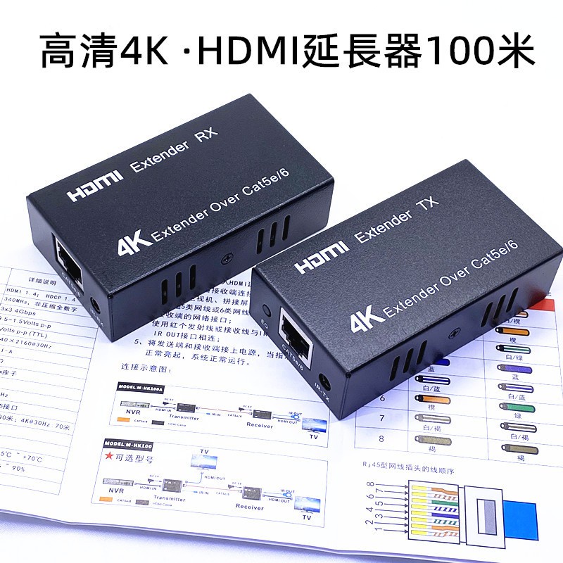 高清4K HDMI延長器100米60M IR紅外回控 監控/電腦單網線CAT6轉HDMI電視機 rj45 to HDMI