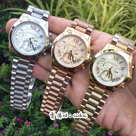 Michael Kors手錶 玫瑰金羅馬刻度三眼計時不鏽鋼鏈手錶 女生手錶 時尚百搭手錶MK6275 MK6273