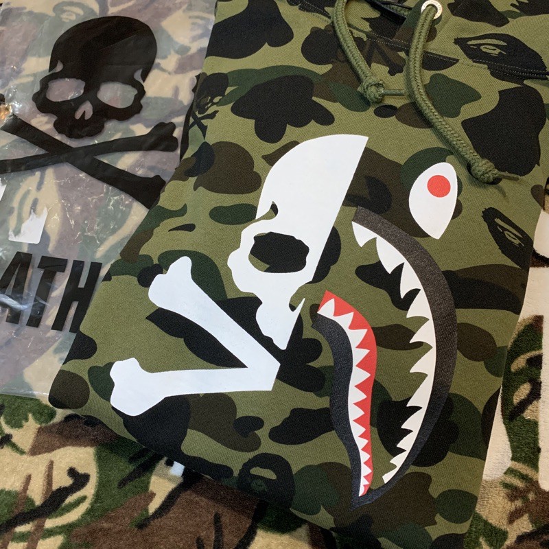 A bathing ape x mmj 聯名 BAPE 帽Tee 外套 綠迷彩 秋冬