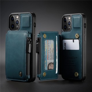 iPhone 12 11 XS XR X Pro max mini手機殼 磨砂背夾皮套 拉鏈插卡錢包支架 磁吸防摔保護套