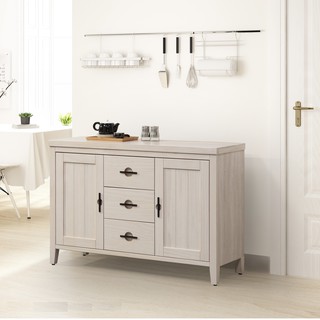 希拉洗白4尺餐櫃下座 寬120公分 碗盤櫃 碗碟櫃 廚房收納櫃 餐櫥櫃 YD米恩居家生活