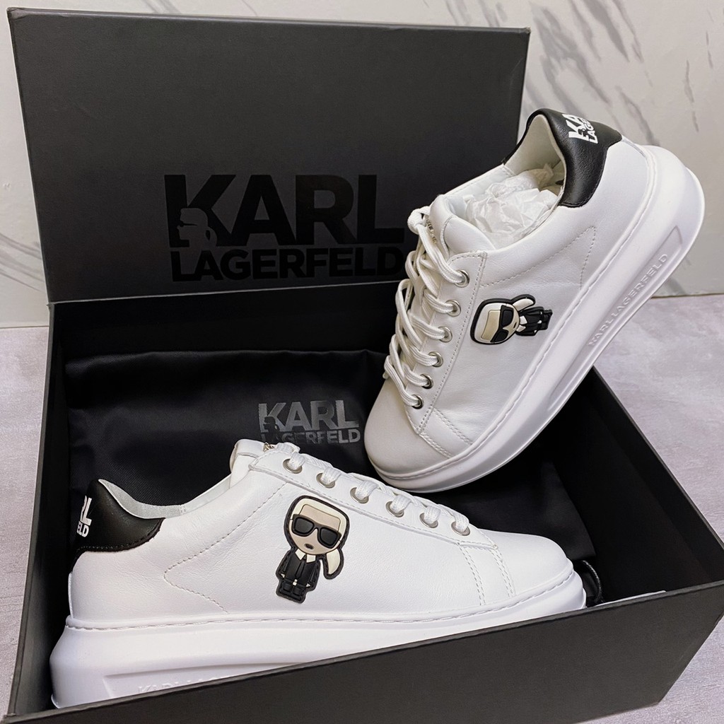 Karl Lagerfeld 卡爾 增高 厚底 皮革運動鞋 小白鞋 板鞋  老佛爺卡爾·拉格斐