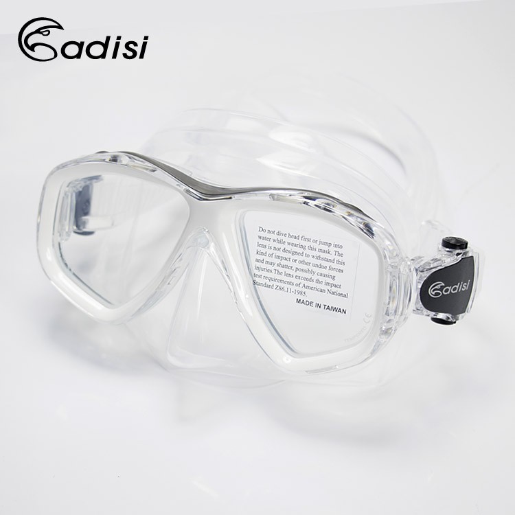 ADISI 雙眼面鏡 WM21 透明/白色框(浮潛、潛水、戲水、蛙鏡) 現貨 廠商直送
