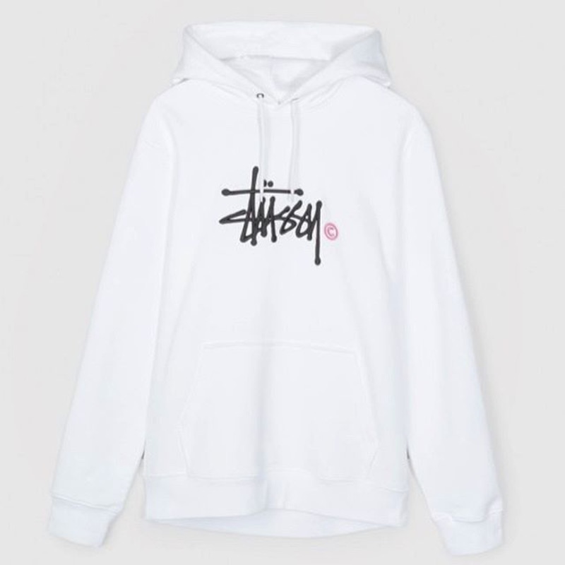stussy raised basic logo hoodie