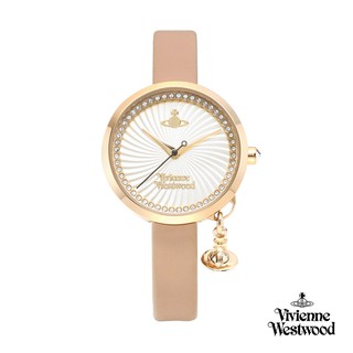 【Vivienne Westwood】夢幻愛戀旋渦晶鑽真皮腕錶(咖啡色)(瑕疵)_W-VW-022-1