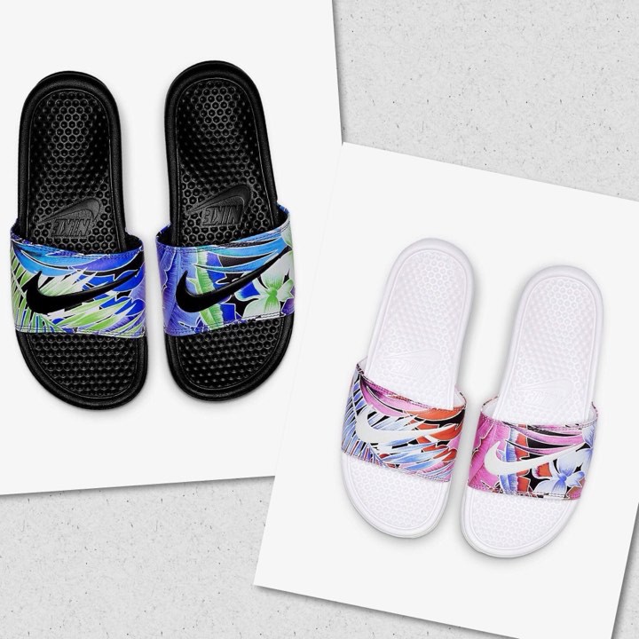 柯拔 Nike Benassi JDI Print 618919-029 黑 618919-113 白 花卉 拖鞋