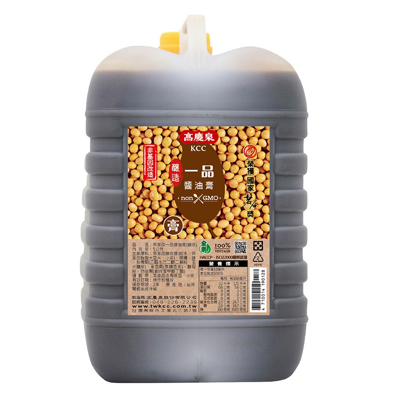 高慶泉 非基改一品醬油膏5L (公司直售)