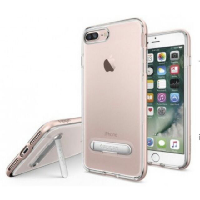 iPhone 7 Plus Crystal Hybrid 邊框防撞透明背蓋立式手機殼