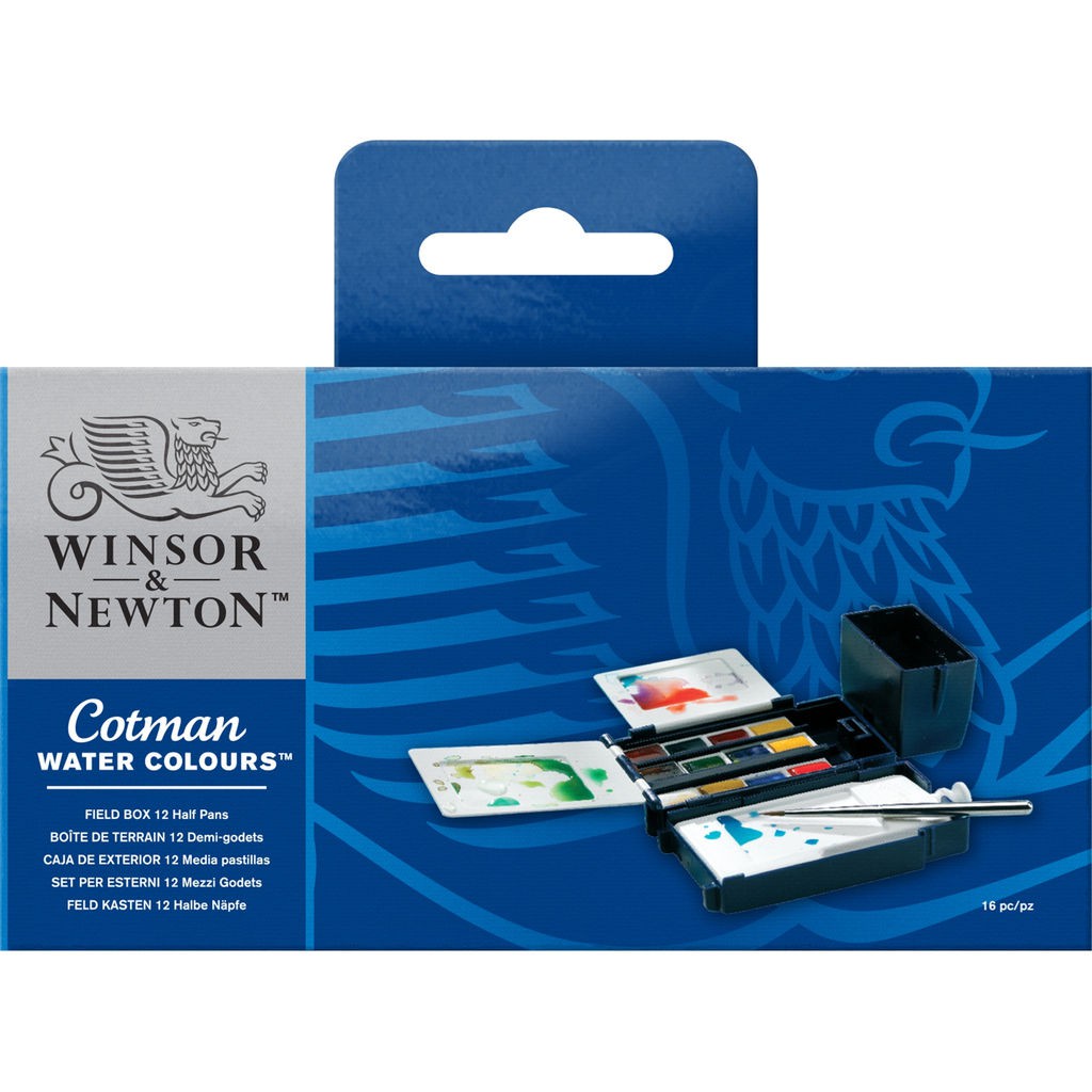 英國 WINSOR&NEWTON 溫莎牛頓 Cotman 塊狀水彩 (12色) 寫生套裝 0390639