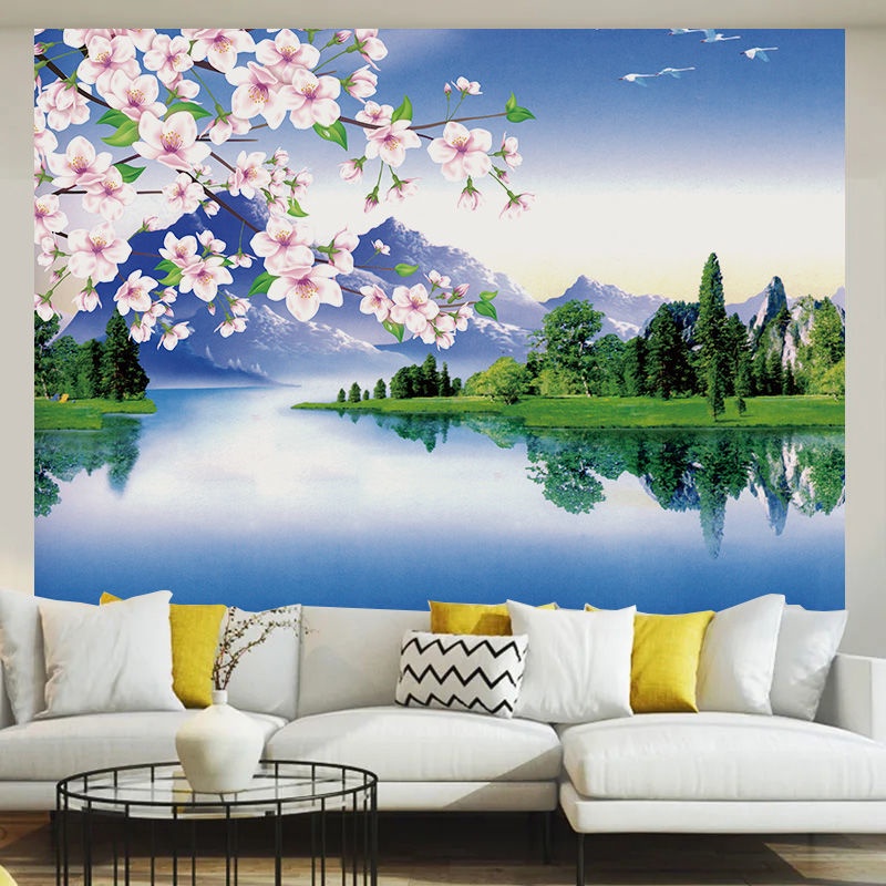 風景畫 牆貼 自粘背景 房間裝飾貼紙 客廳臥室 自然風光 海報 高清壁紙