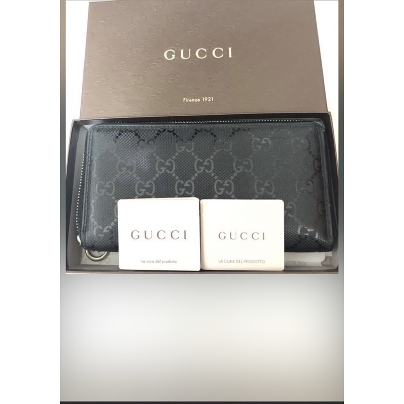 GUCCI 拉鏈亮皮長夾