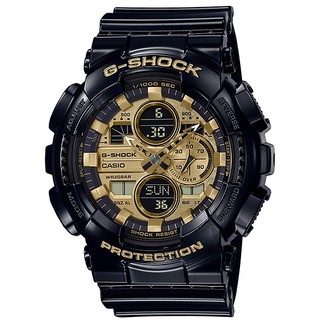 CASIO卡西歐G-SHOCK GA-140GB-1A1人氣雙顯GA-140耀眼滿載男子氣概機械風腕錶-金51.2mm