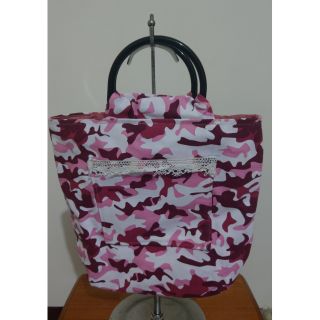 粉色迷彩造型手作手提包