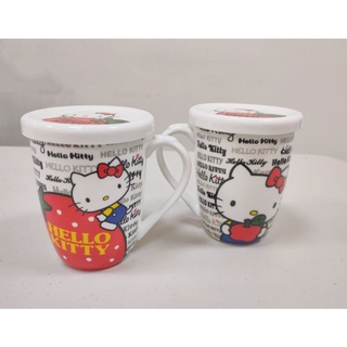 *收藏出清*Hello Kitty蘋果草莓馬克杯 陶瓷對杯 附蓋子