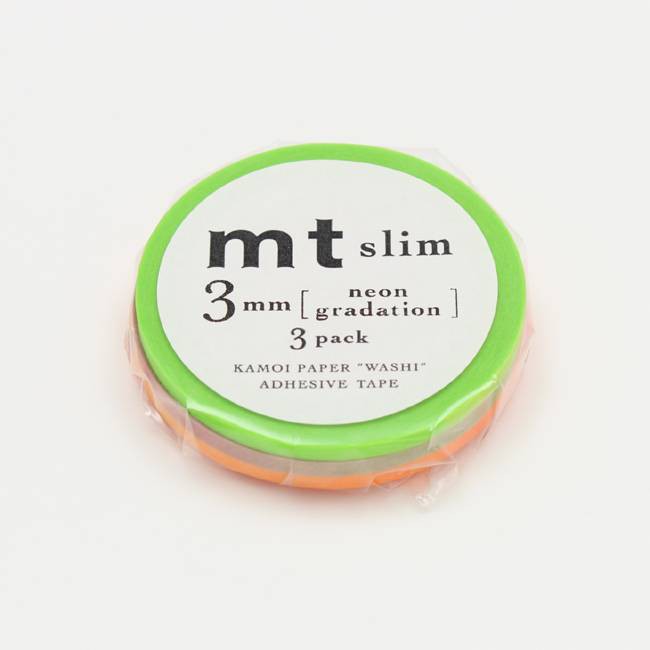 mt Masking Tape 和紙膠帶/ Slim/ 3mm/ Neon Gradation/ 3入 eslite誠品