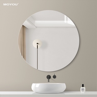 【MOYOU】普通鏡 北歐風 無框圓鏡 洗手臺化妝鏡 浴室鏡 衛浴鏡子