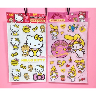 Sanrio 三麗鷗 Hello Kitty 美樂蒂 燦爛夜光貼紙-0