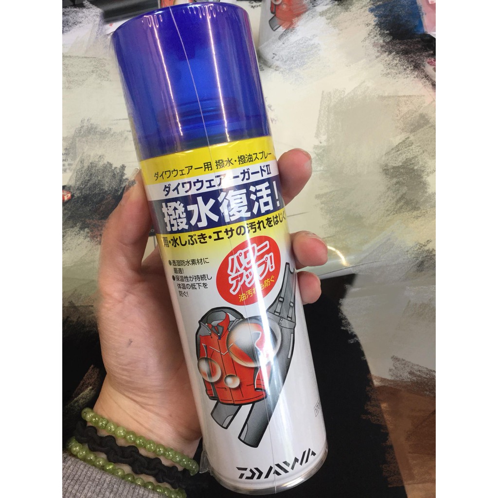 中壢鴻海釣具daiwa 撥水復活防水噴霧wear Guard Ii 170ml 服裝用衣服潑水劑 蝦皮購物