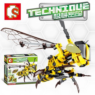 【新款積木】森寶積木兒童小顆粒積木機械組昆蟲蜻蜓男孩子益智力拼裝玩具禮物