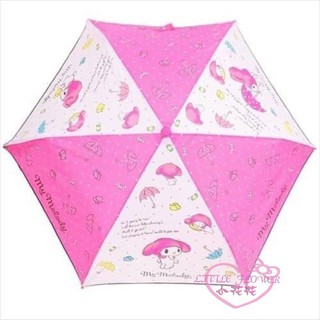 ♥小花花日本精品♥Melody美樂蒂滿版點點雨傘圖案粉白顏色雨傘 手把雨傘 可愛又實用55523905