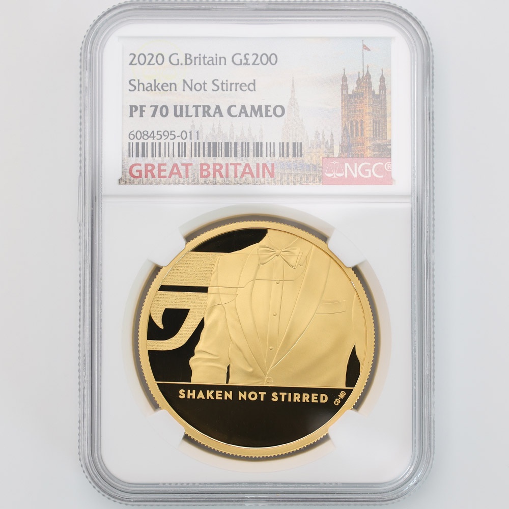 2020年 英國 007詹姆斯邦德系列 第三枚 200英鎊 2盎司 精製金幣 NGC PF 70 UC 最高鑑定