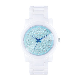 GOTO 星鑽系列精密陶瓷手錶-白x藍x白x玫
