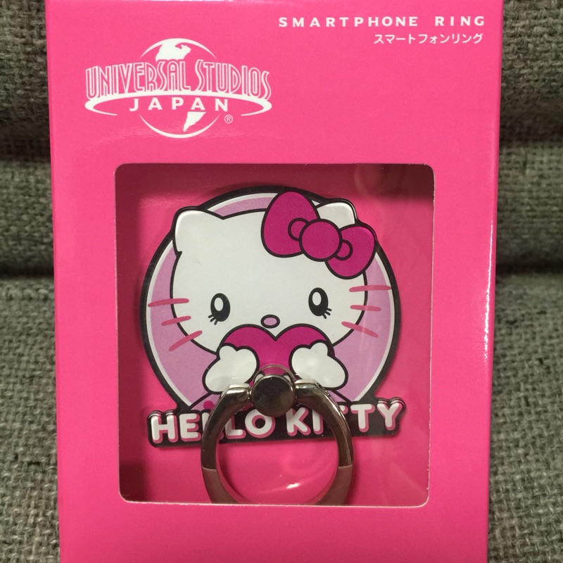 現貨 日本 大阪 環球影城 帶回 限定 Hello Kitty 手機背貼 指環扣