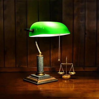 經典全銅大理石座綠色 銀行桌燈 臺大圖書館同款 桌燈 書桌燈 閱讀燈 檯燈|手工玻璃圖書館燈【實體門市】