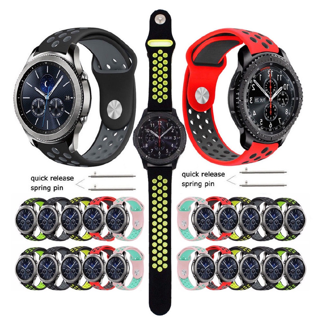 適用於三星Gear S3 Classic / Frontier S2替換矽膠運動錶帶 三星S2及S3手錶錶帶