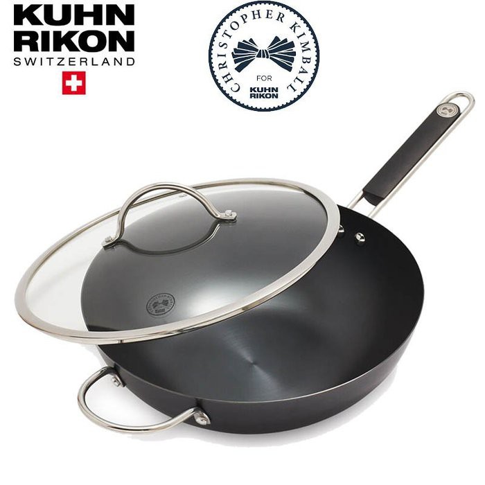 瑞康 Kuhn Rikon Christopher Kimball 31cm 深炒鍋 碳鋼炒鍋 含蓋 中式炒鍋  無塗層
