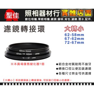 【現貨】濾鏡 轉接環 (大轉小) 62-58mm 67-62mm 72-67mm 變化圈 Adapter Ring