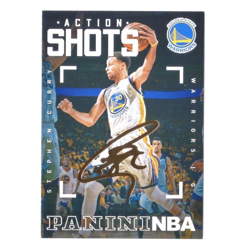 咖喱 Stephen Curry 高比例Panini NBA Action Shots系列金漆印刷簽名卡 NBA 球員卡