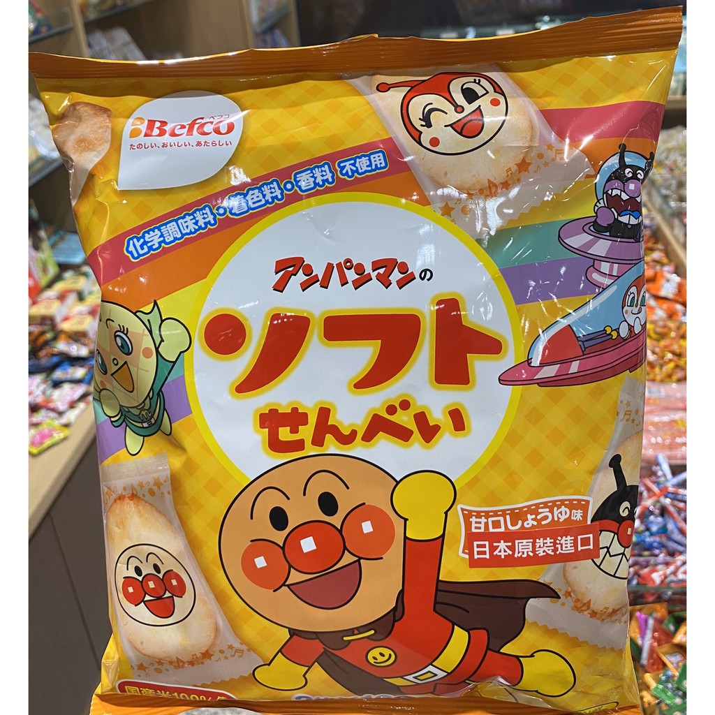 🍓金田旺 日本🇯🇵食品《麵包超人栗山米果甘口醬油口味 日本仙貝軟米果》