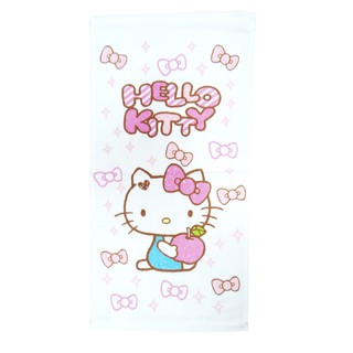 【Sanrio三麗鷗】藍衣凱蒂貓與蝴蝶結紗蘿童巾 100%棉 27x54cm