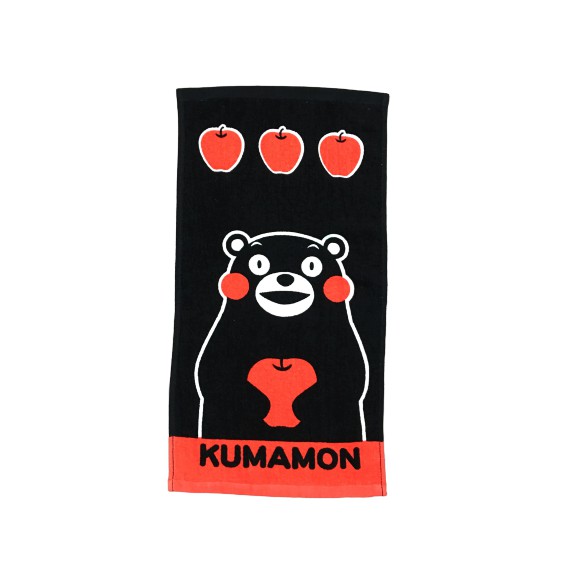 【KUMAMON】酷MA萌與紅蘋果-童巾 100%棉 28x54cm