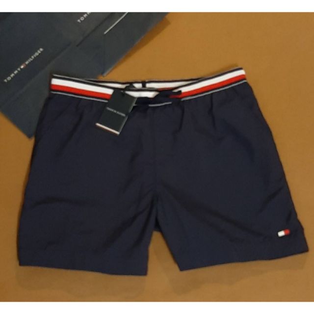 全新正品Tommy Hilfiger  男深藍內裏網布海灘休閒短褲L