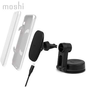 全新 Moshi SnapTo 磁吸無線充電手機車用支架（萬用型）APPLE無線充電盤