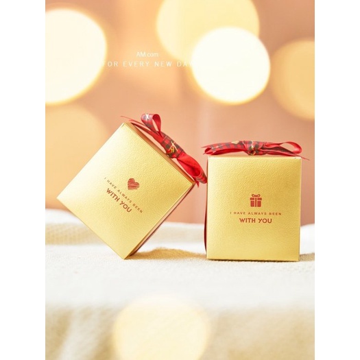 AM好時光【M437】金色 方形 包裝盒❤婚禮小物 喜糖盒 聖誕節 禮物盒 馬卡龍盒 瑪德蓮 西點盒 幼兒彌月盒 餅乾盒