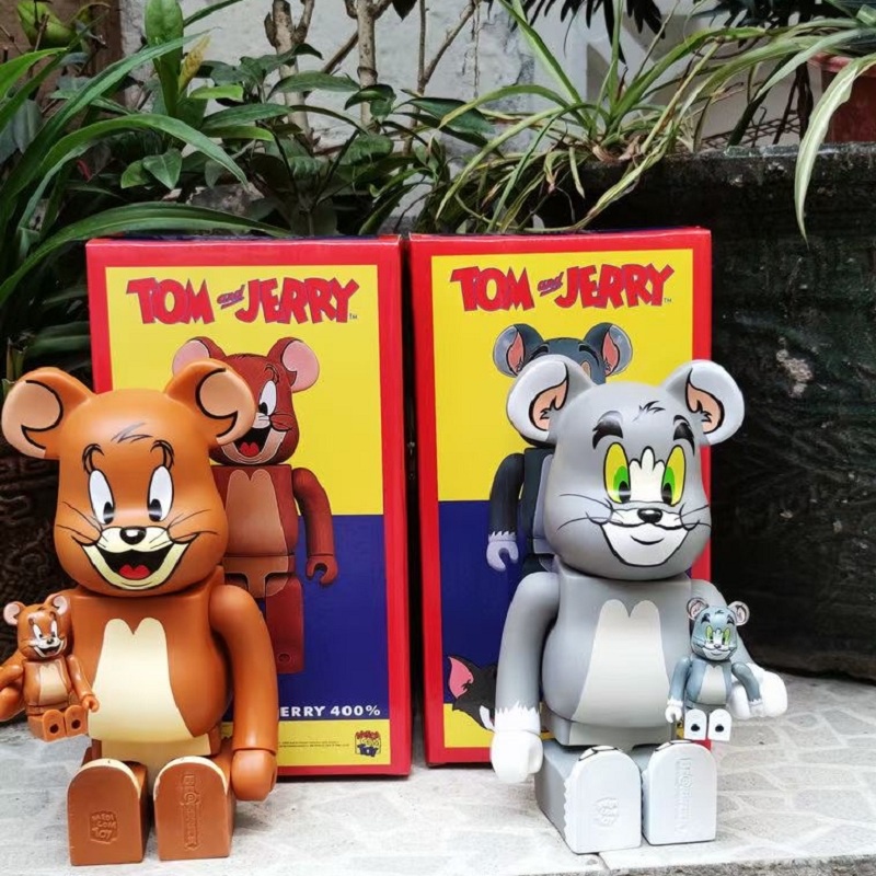 100%+400% 貓和老鼠積木熊Bearbrick玩具 湯姆傑利BE@RBRICK 暴力熊時尚擺件