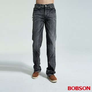 BOBSON 男款鬼爪刷白中直筒褲1732-87