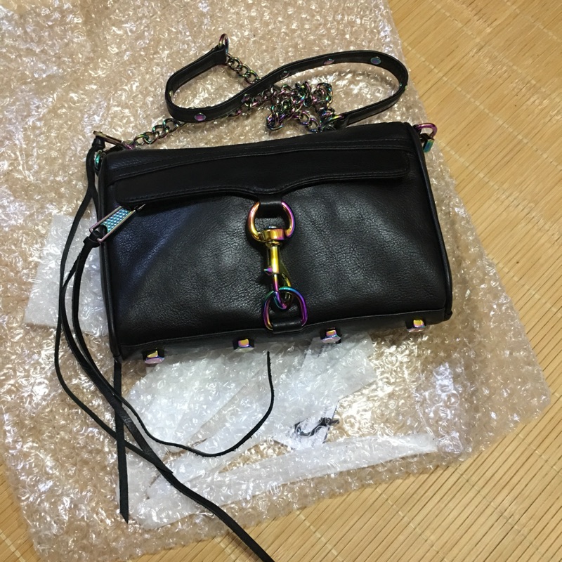 Rebecca Minkoff@黑色彩虹鍊mini mac全新品