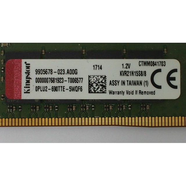 [崴勝3C] KVR21N15S8/8 金士頓 DDR4 2133 8GB 8G 桌上型記憶體 288Pin