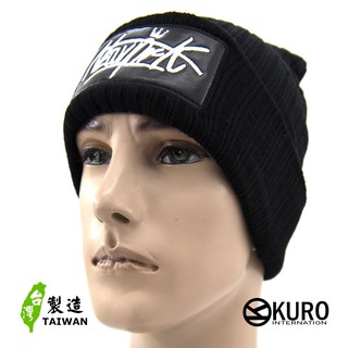 KURO-SHOP黑色new york電繡針織帽扁帽
