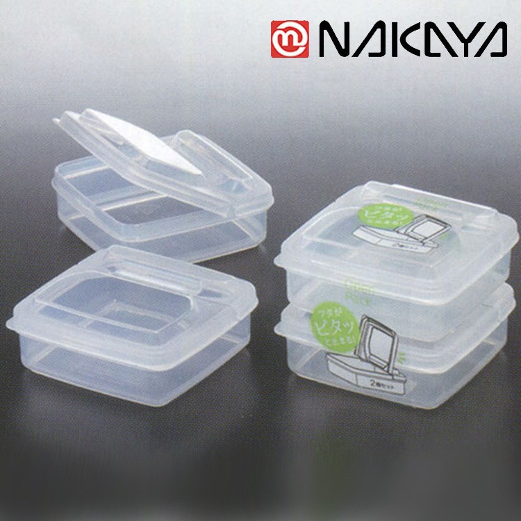 NAKAYA 日本 K194 掀蓋收納盒 / 方形冷藏保鮮盒 / 防潮密封儲物罐 / 250ml*2個