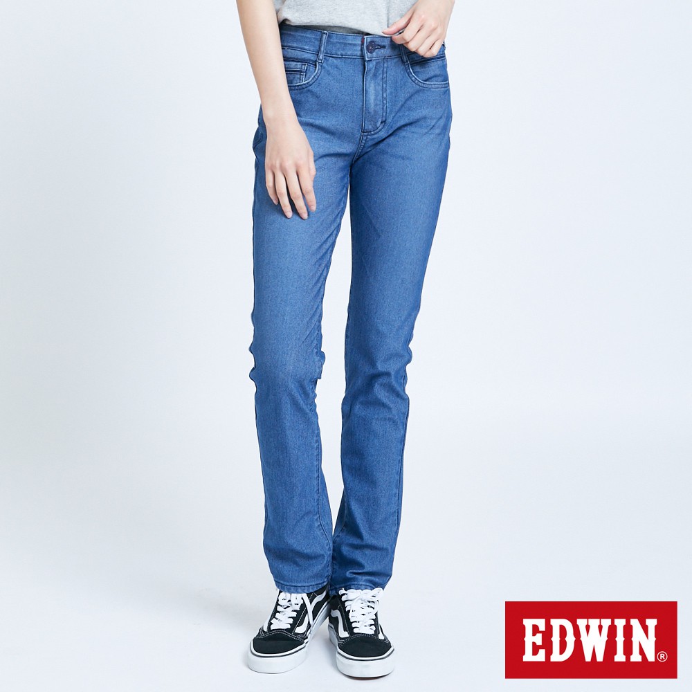 EDWIN 迦績EJ7透氣錐形牛仔褲(中古藍)-女款
