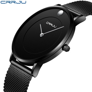 CRRJU 卡俊網帶男士手錶鋼時尚超薄簡約手錶歐美流行時尚腕錶2106