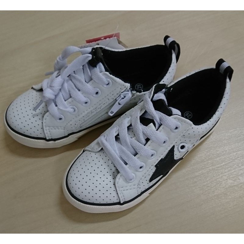 !!現貨!! HABU (哈布)童鞋-韓國設計-白底黑星帆布鞋-KK12B-BK